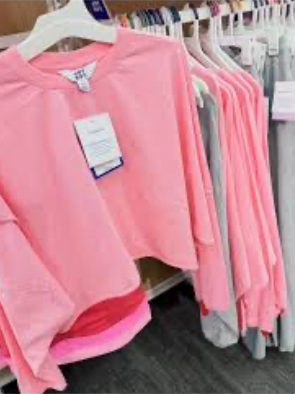 JoyLab Coral Pink Cropped Long-Sleeve Sweatshirt